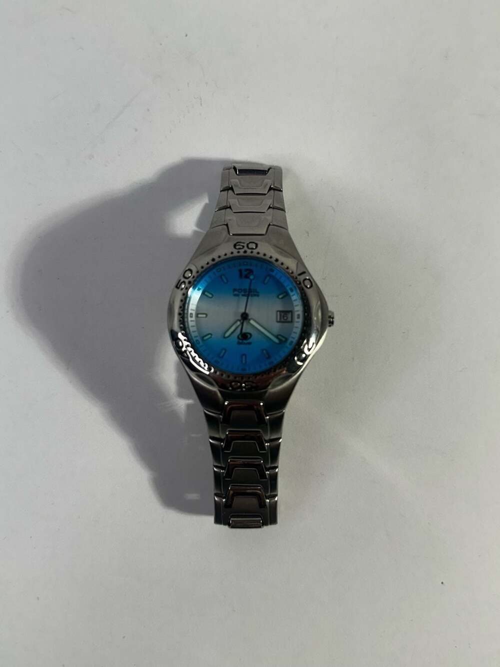 Fossil Blue AM-3527 Stainless Steel Diver Watch